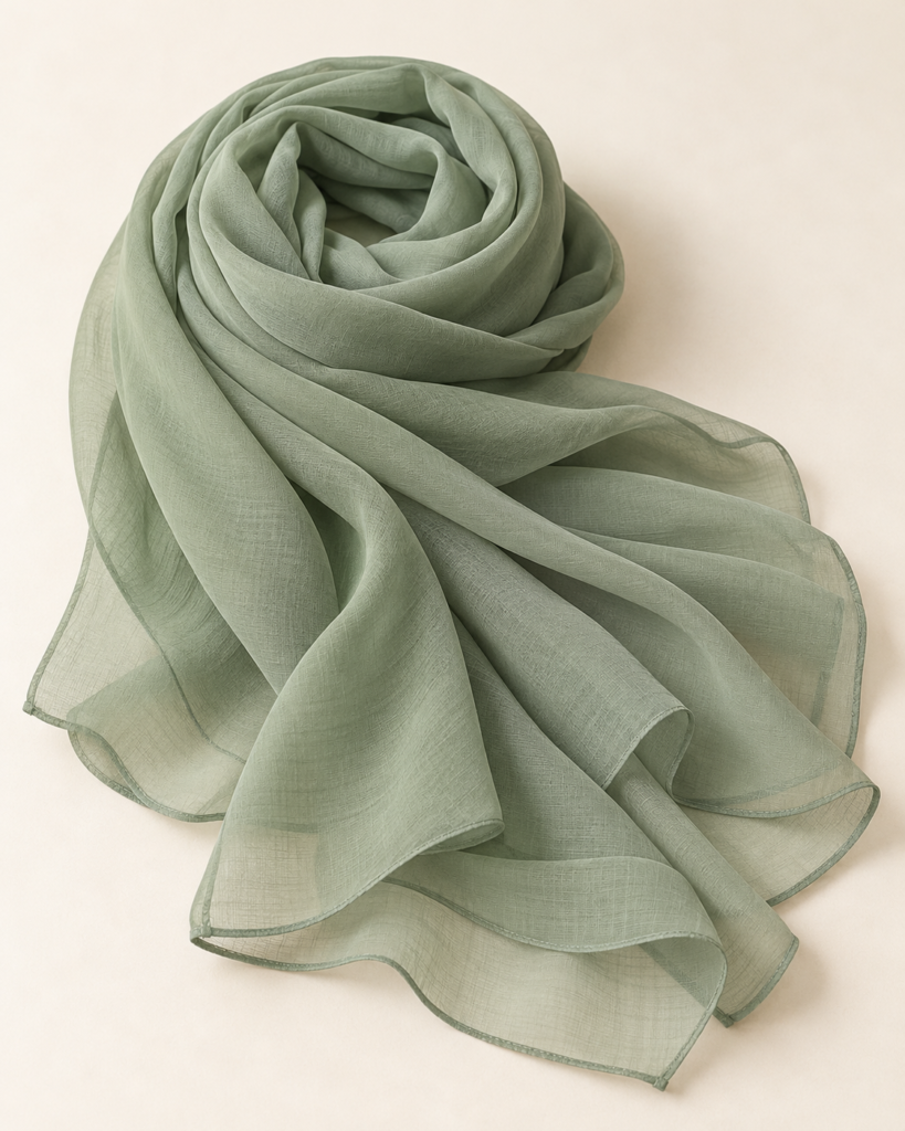 Sage chiffon hijab — illustrative demo product